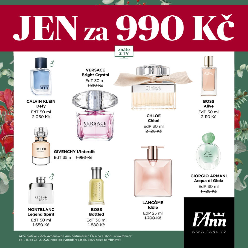 Popular perfumes for only 990 CZK