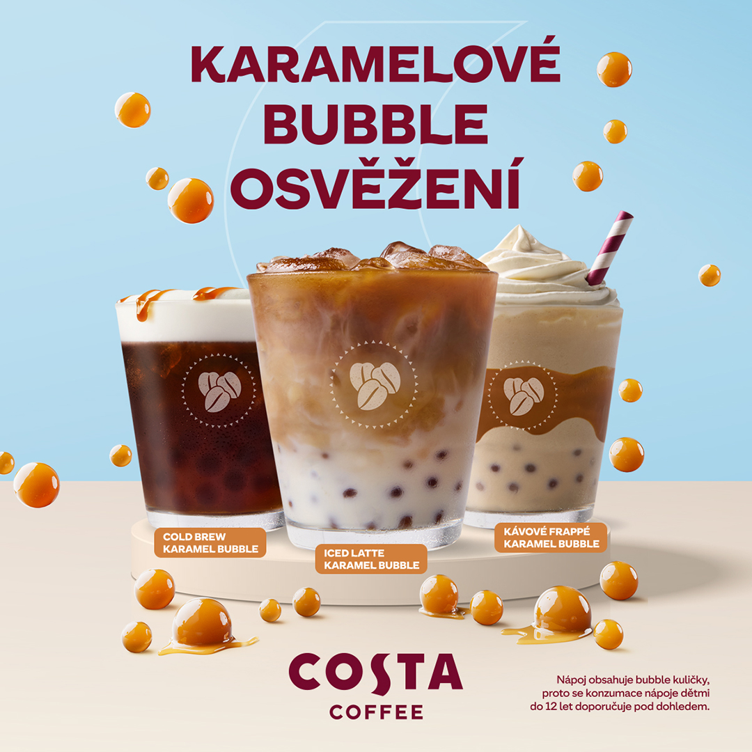 Caramel bubble coffee three times different