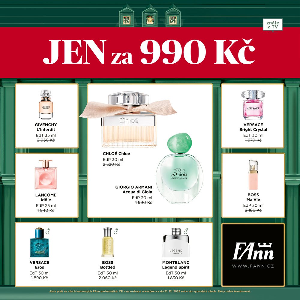 Selected perfumes at a special price of 990 CZK